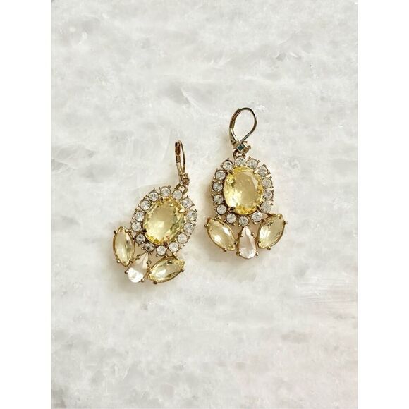 Givenchy yellow and green daisy dangle crystal earrings ￼ - Picture 1 of 3